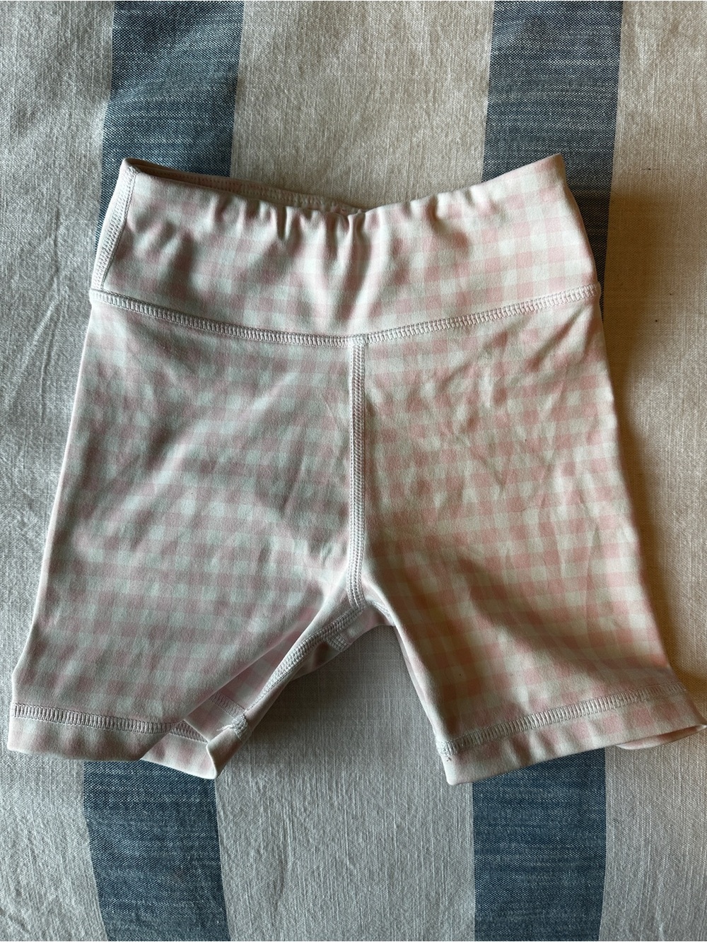 SweetHoney Pink Gingham High-Rise Bike Shorts